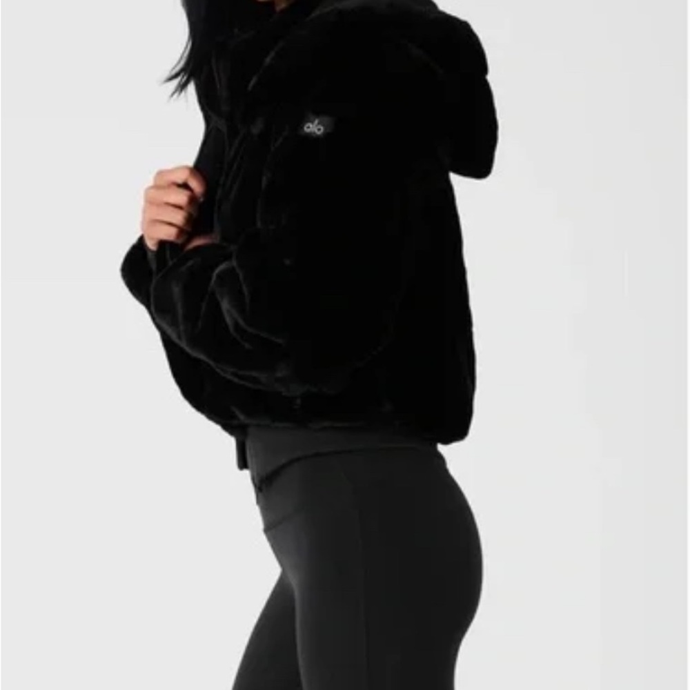 Alo Yoga Foxy Black Faux Fur Jacket
